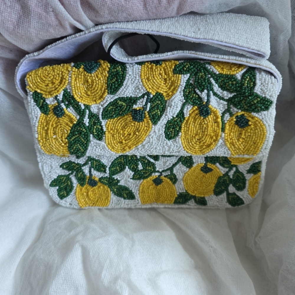 Lemon Beaded Women's Bag